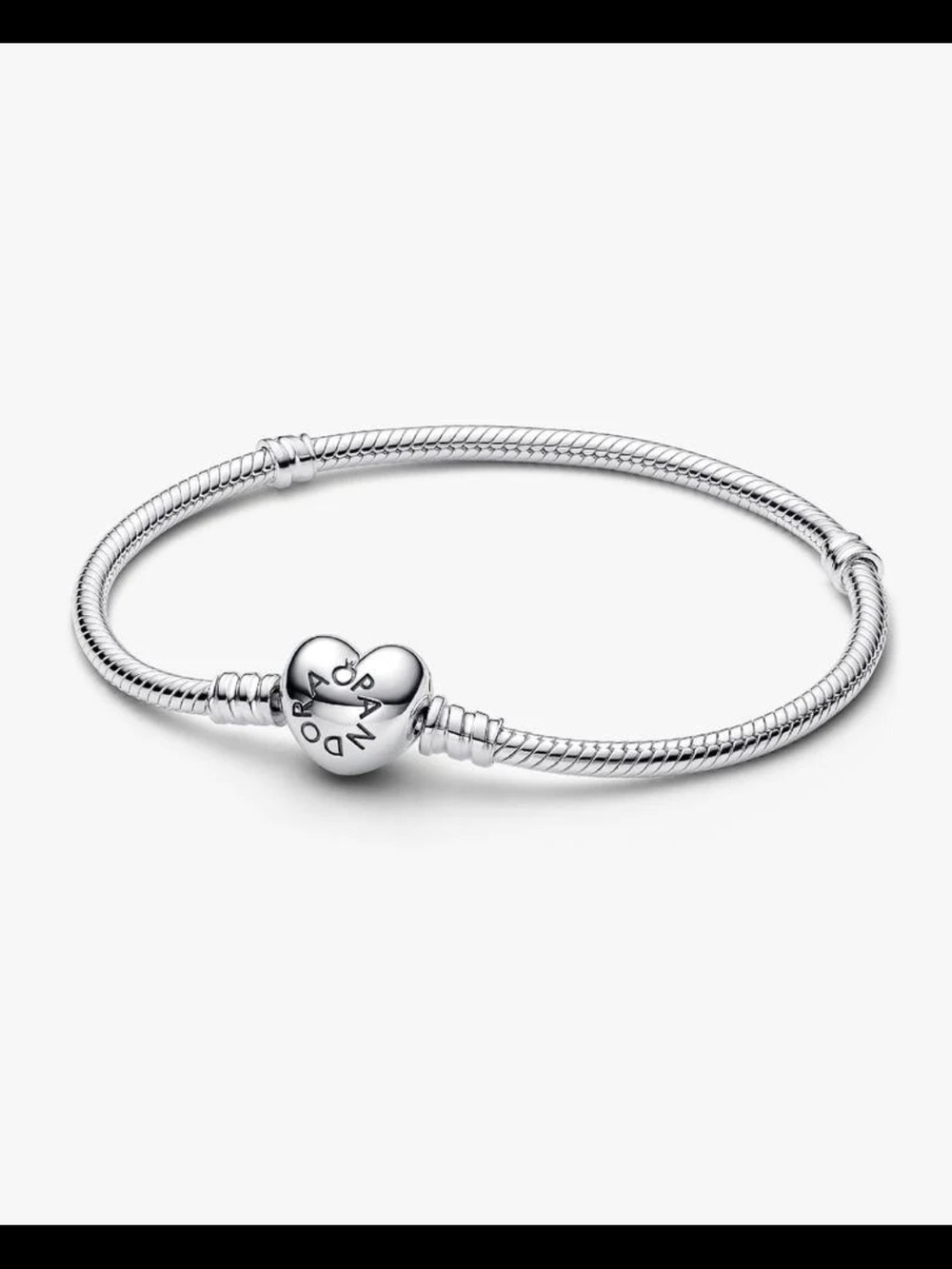 Moments Heart & Snake Chain BraceletSterling silver 590719-23